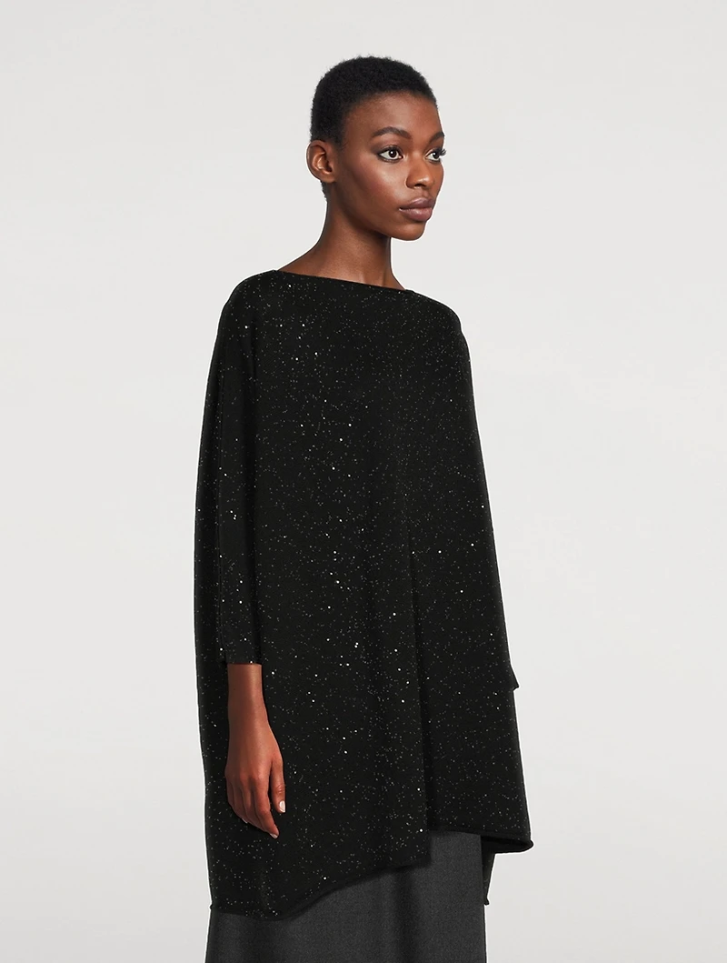Paillettes-Embellished Kaftan Sweater