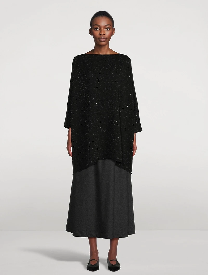 Paillettes-Embellished Kaftan Sweater