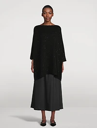 Paillettes-Embellished Kaftan Sweater