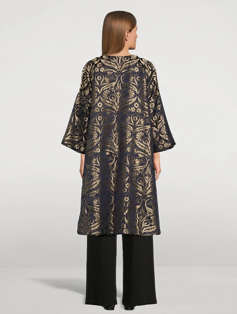Reversible Metallic Jacquard Coat