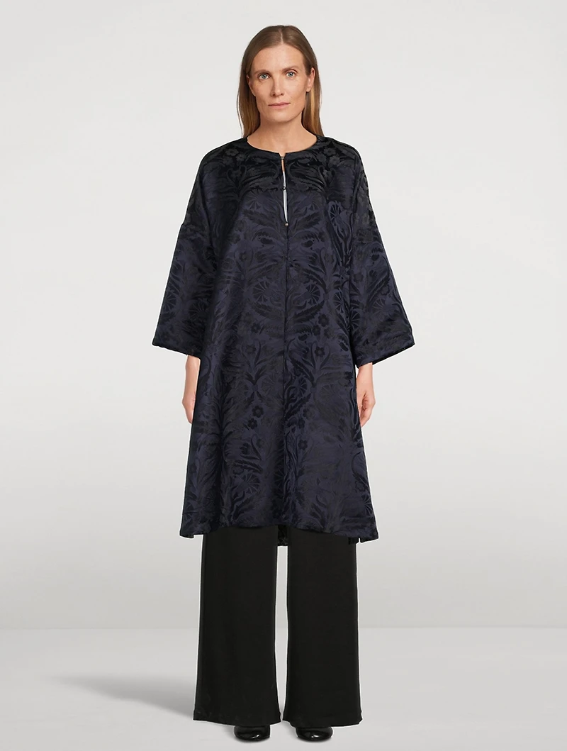 Reversible Metallic Jacquard Coat