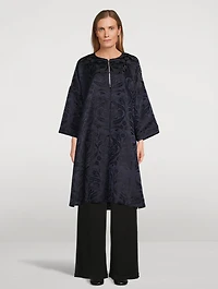 Reversible Metallic Jacquard Coat