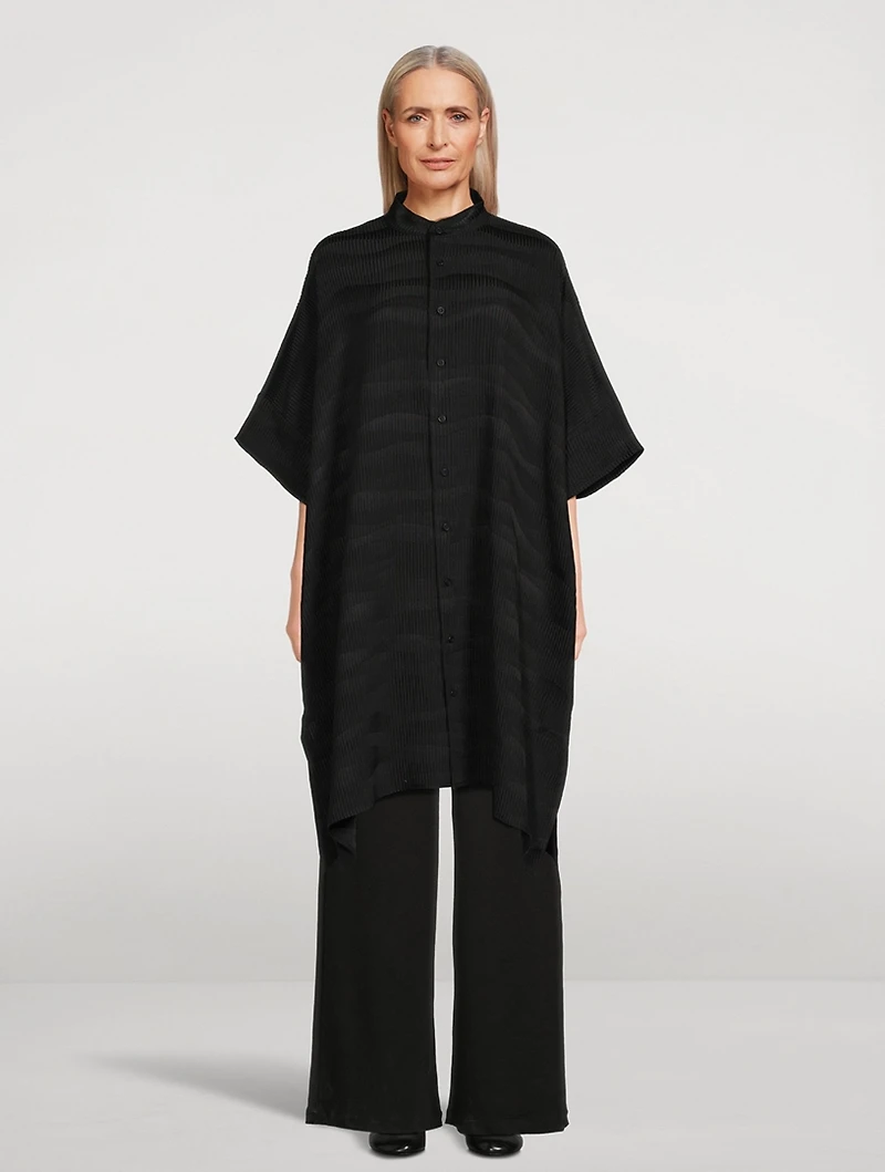 Ribbed Silk Shirt