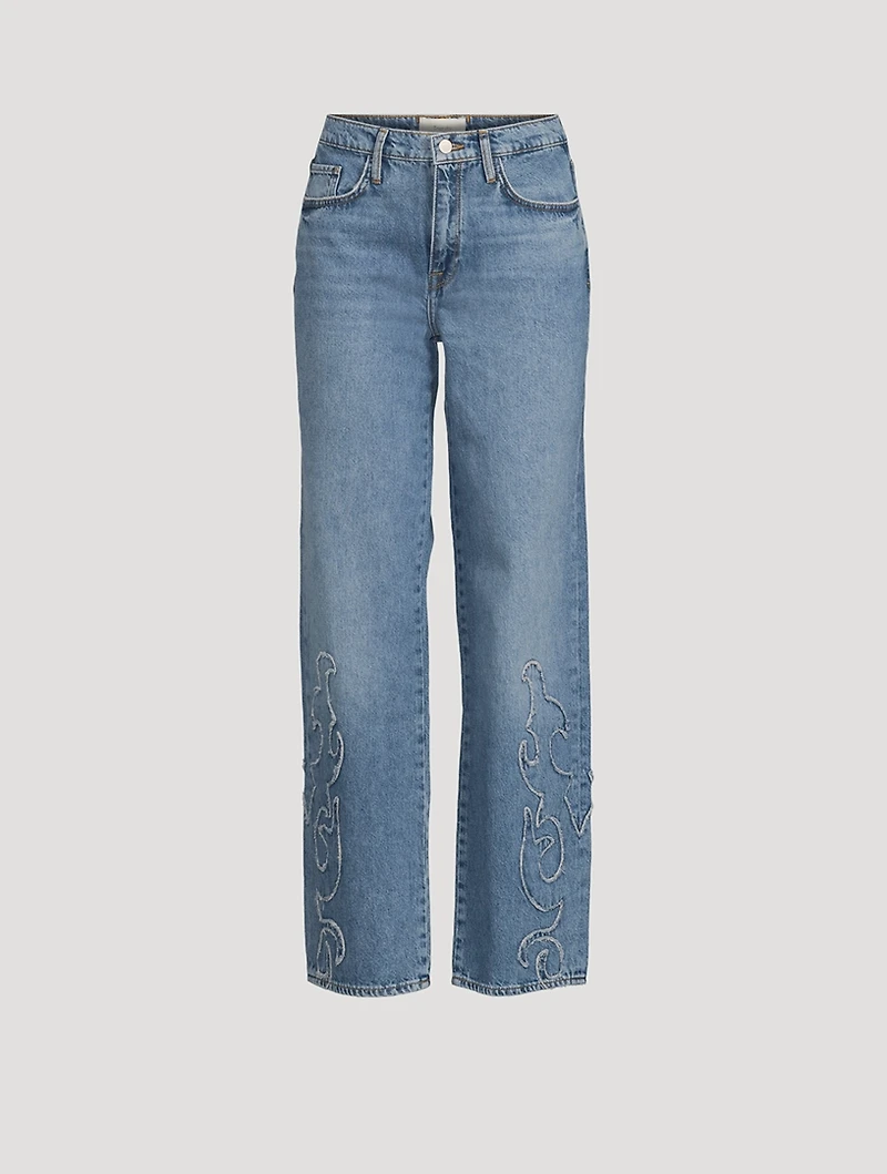Birkin Embroidered Straight-Leg Jeans