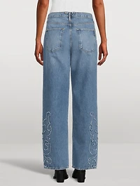 Birkin Embroidered Straight-Leg Jeans