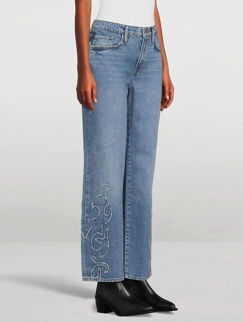 Birkin Embroidered Straight-Leg Jeans