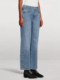 Birkin Embroidered Straight-Leg Jeans