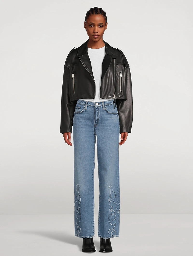 Birkin Embroidered Straight-Leg Jeans