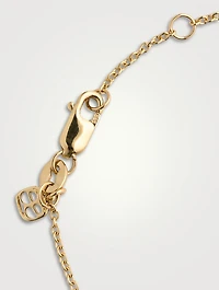 14K Gold Mini Moroccan Charm Chain Bracelet With Diamond