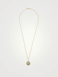 14K Gold Snake Zodiac Charm Necklace With Diamonds
