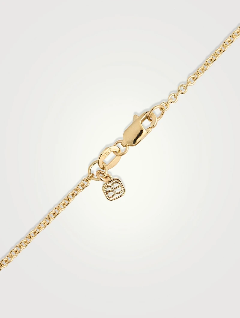 14K Gold Snake Zodiac Charm Necklace With Diamonds