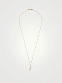 14K Gold Koi Fish Charm Necklace With Diamonds