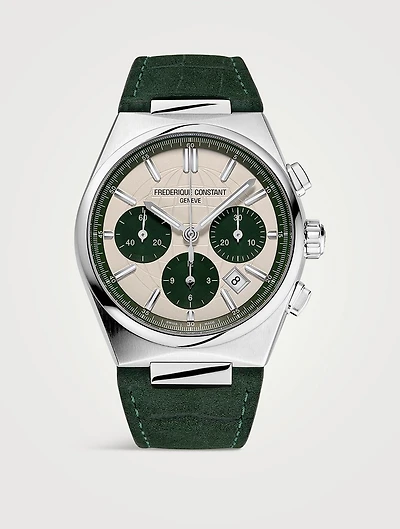 Highlife Automatic Stainless Steel Croc-Embossed Leather Strap Watch