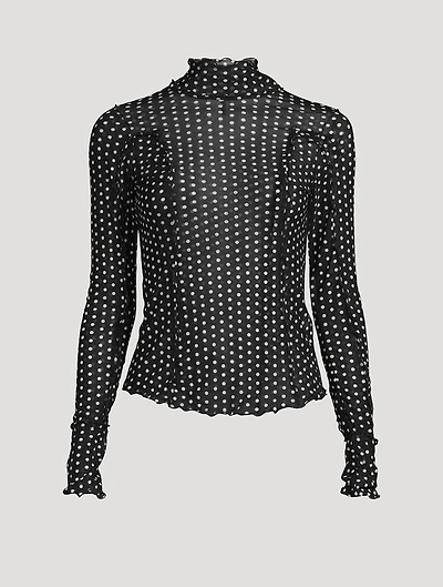 Charlie Mesh Top Polka Dot Print