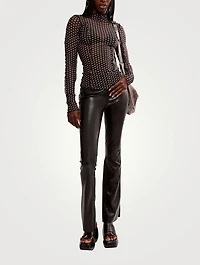 Charlie Mesh Top Polka Dot Print