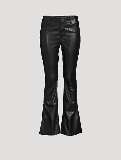 Level Up Vegan Leather Flare Trousers