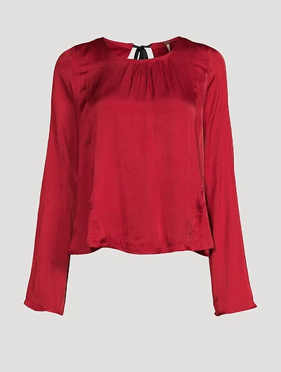 Arabella Tie-Back Satin Blouse