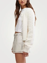 Gallivanting Metallic Denim Skort