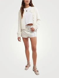 Gallivanting Metallic Denim Skort