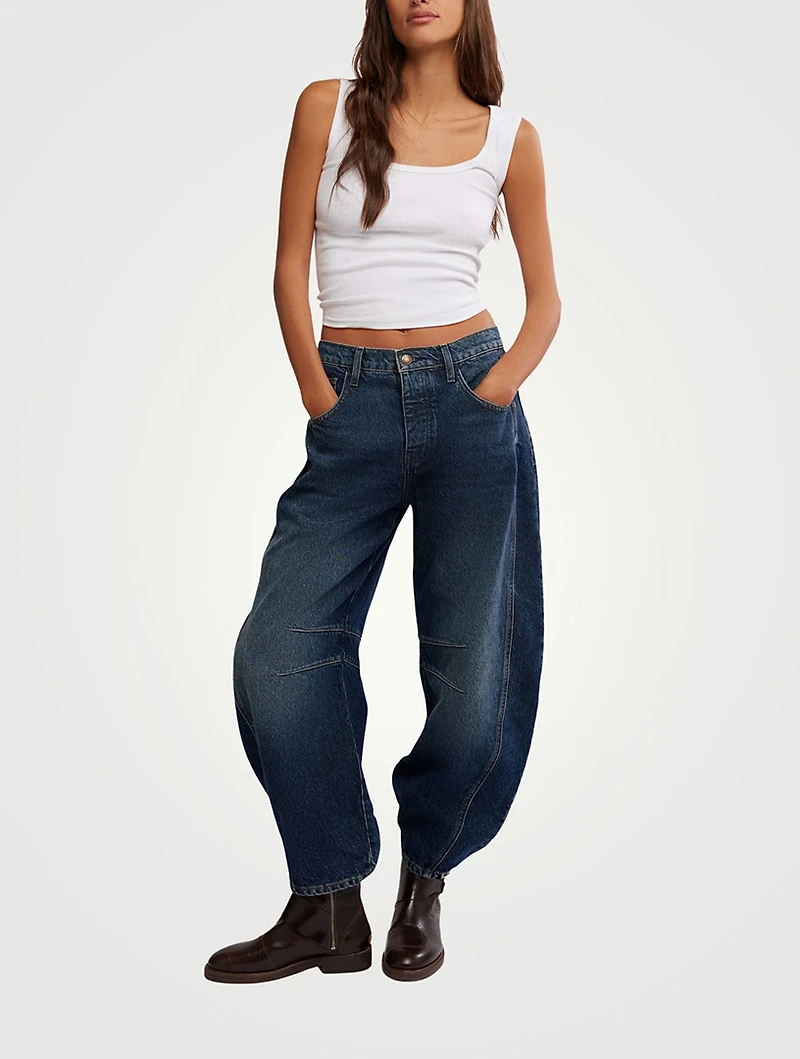 Good Luck Barrel-Leg Jeans