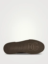 Suede Perforated Logo Sneakers
