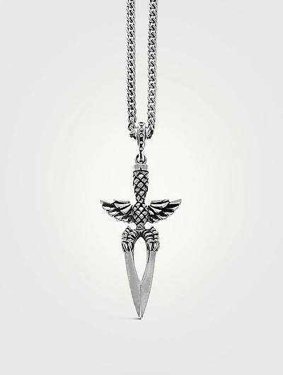 Silver Talon Dagger Pendant Necklace