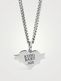 Silver Tattoo F You Heart Pendant Necklace