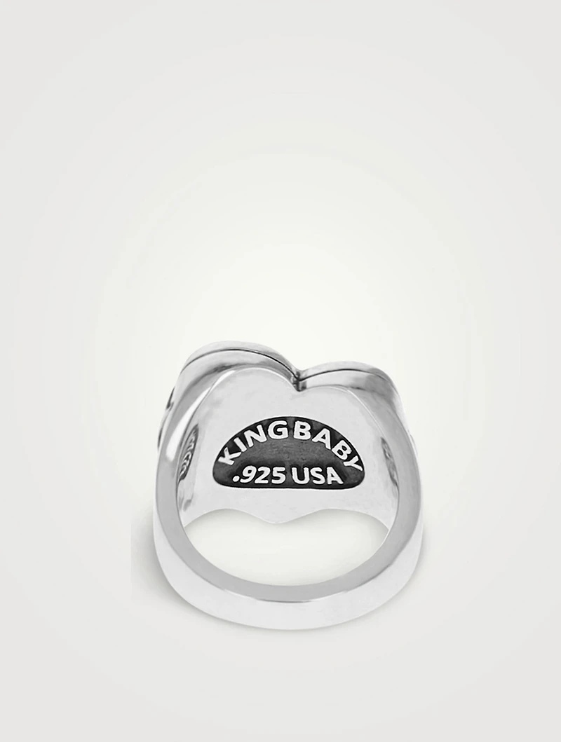 Silver Tattoo F You Heart Ring