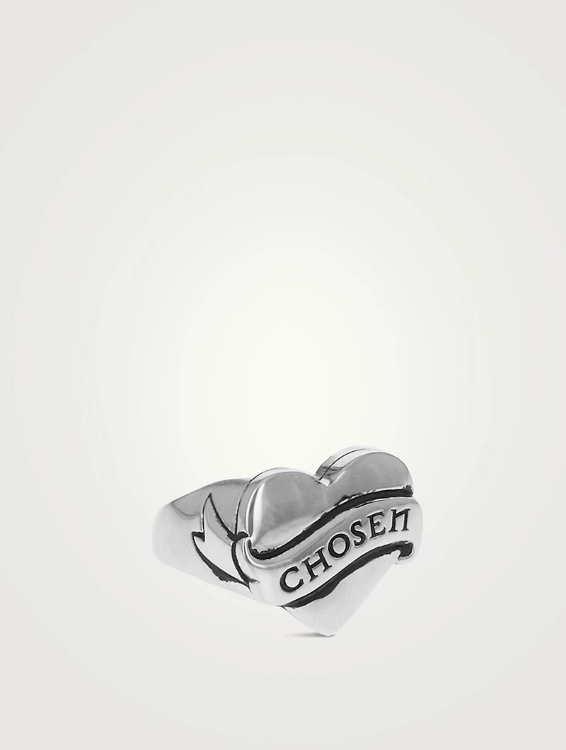 Silver Tattoo Chosen Heart Ring