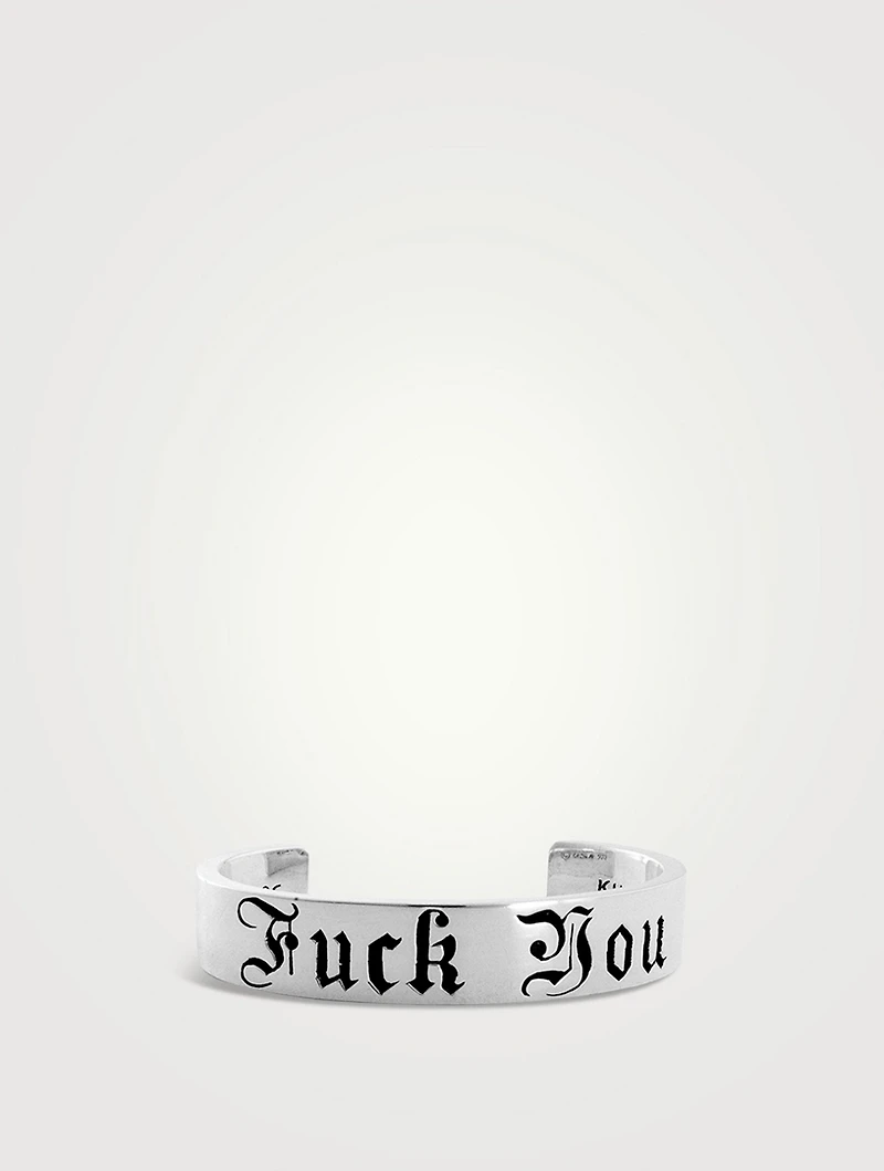 Silver F You Silver Cuff Bracelet