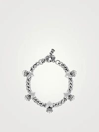 Small Silver Crowned Heart Bracelet