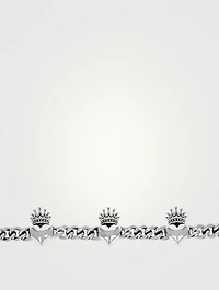Small Silver Crowned Heart Bracelet