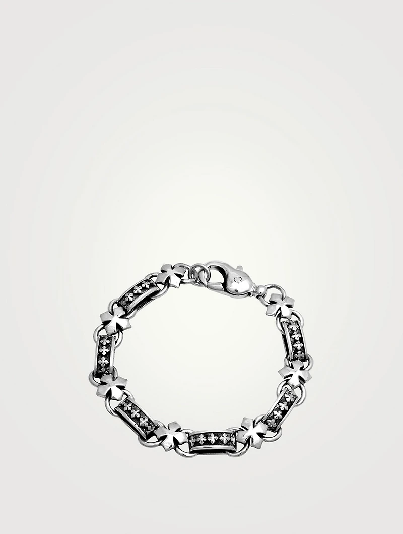 Silver MB Cross Light Link Bracelet