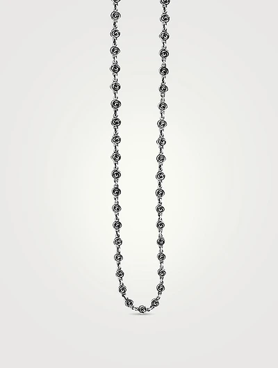 Silver Rose Motif Necklace