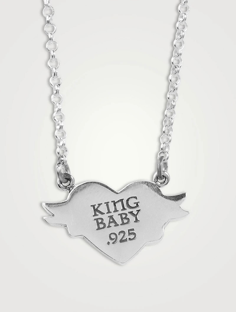 Silver Tattoo F You Chosen Heart Necklace