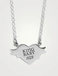 Silver Tattoo F You Chosen Heart Necklace