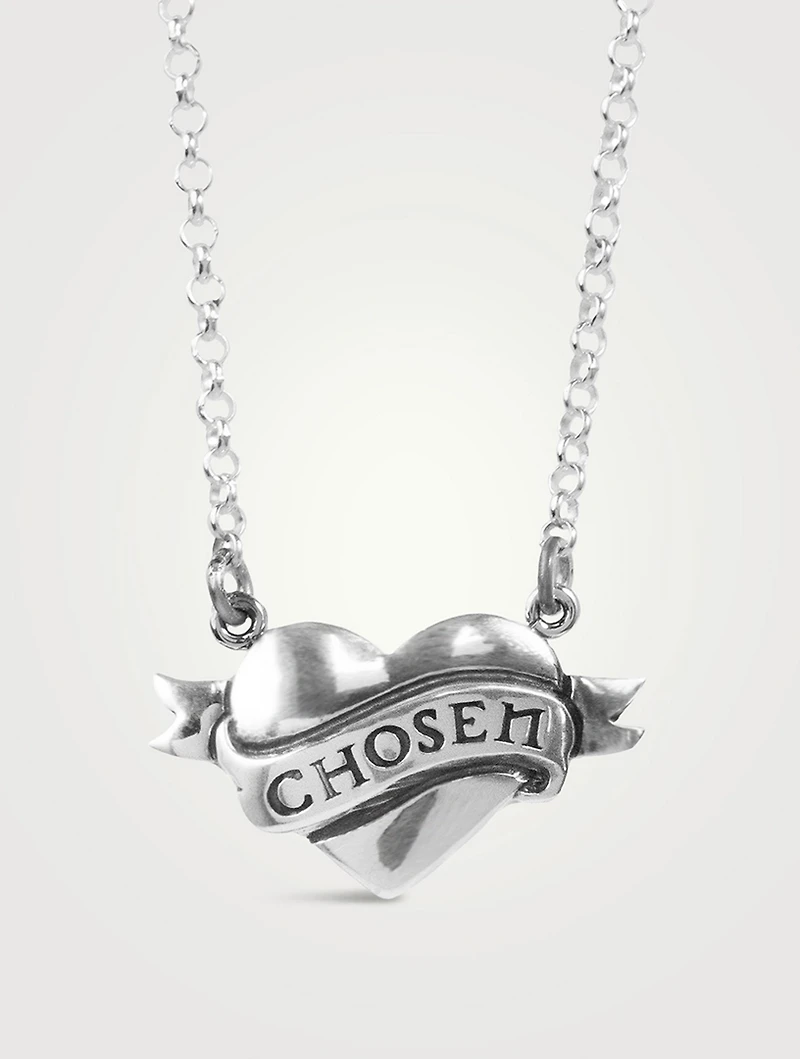 Silver Tattoo Chosen Heart Necklace