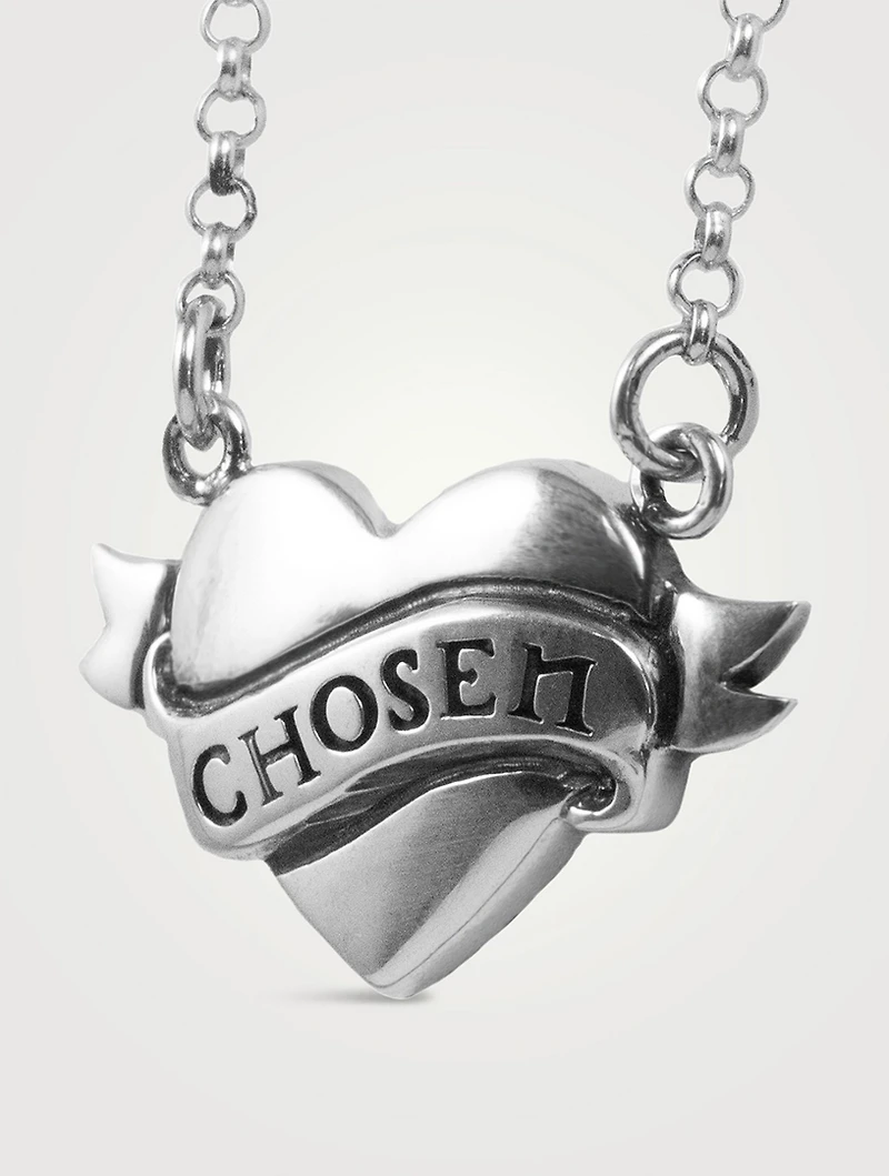 Silver Tattoo Chosen Heart Necklace