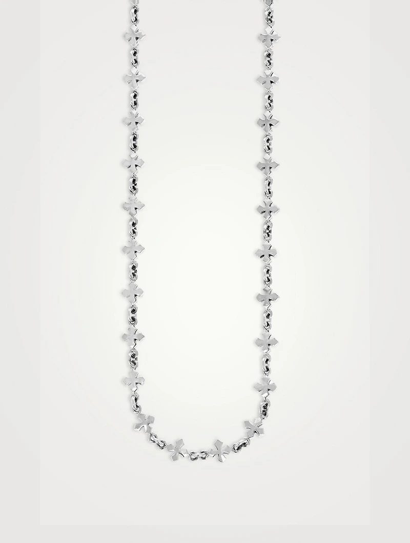 Silver MB Cross Chain Necklace
