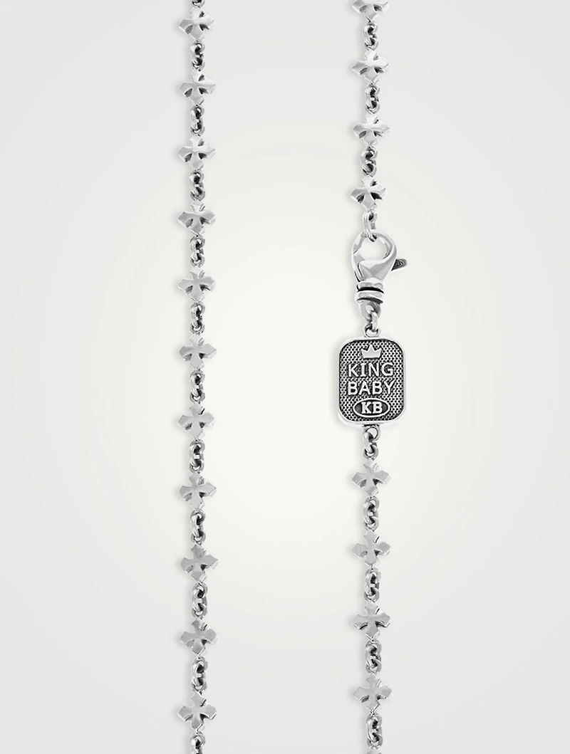 Silver MB Cross Chain Necklace