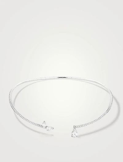 Serti Sur Vide 18K White Gold Diamond Necklace