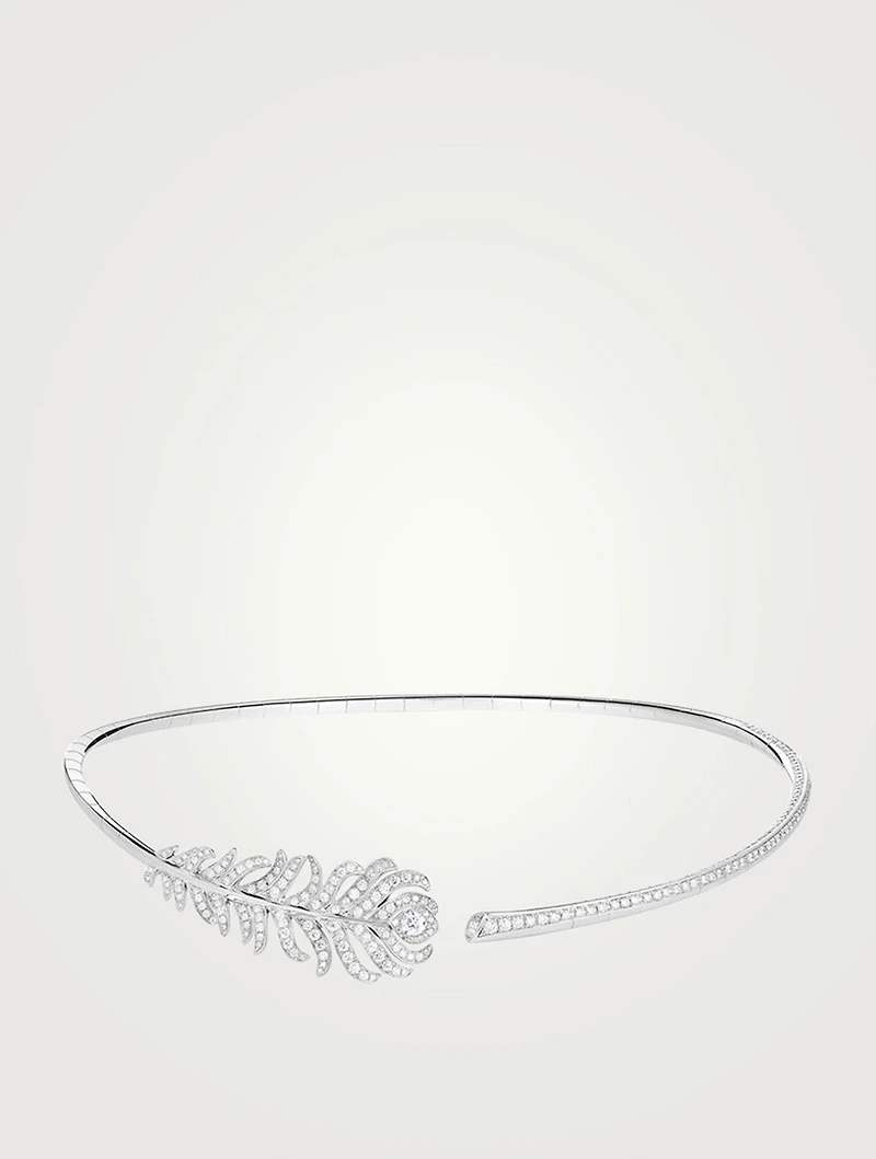 Plume De Paon White Gold Necklace With Diamonds