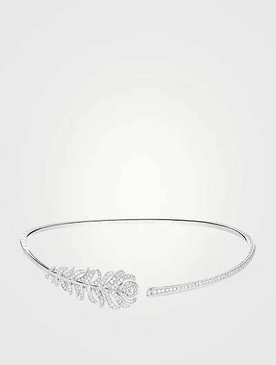 Plume De Paon White Gold Necklace With Diamonds