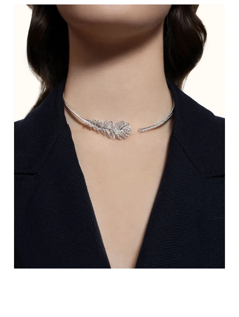 Plume De Paon White Gold Necklace With Diamonds