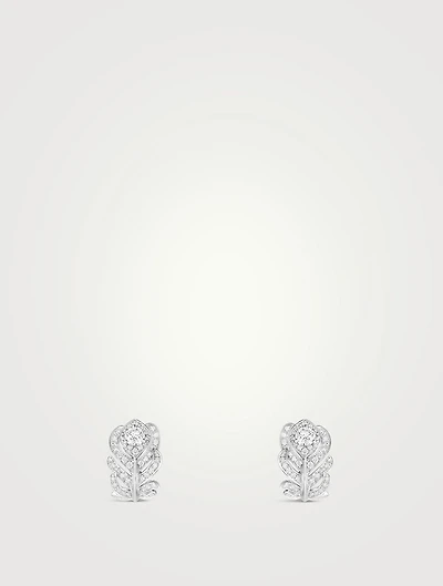 XS Plume De Paon White Gold Clip-On Earrings With Diamonds