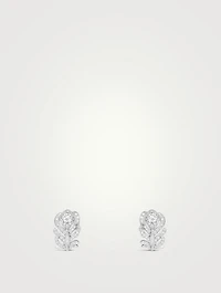 XS Plume De Paon White Gold Clip-On Earrings With Diamonds