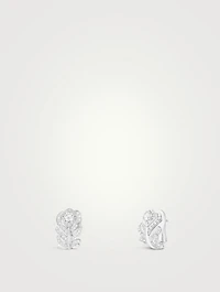 XS Plume De Paon White Gold Clip-On Earrings With Diamonds