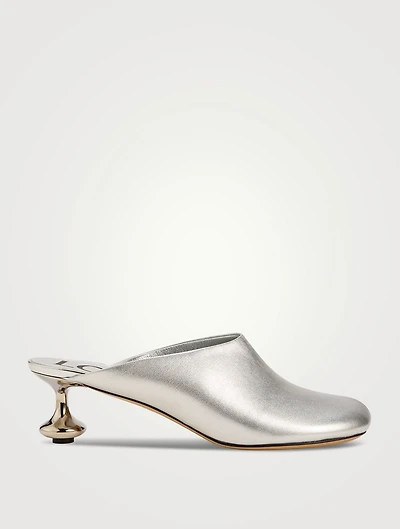 Toy Metallic Leather Mules