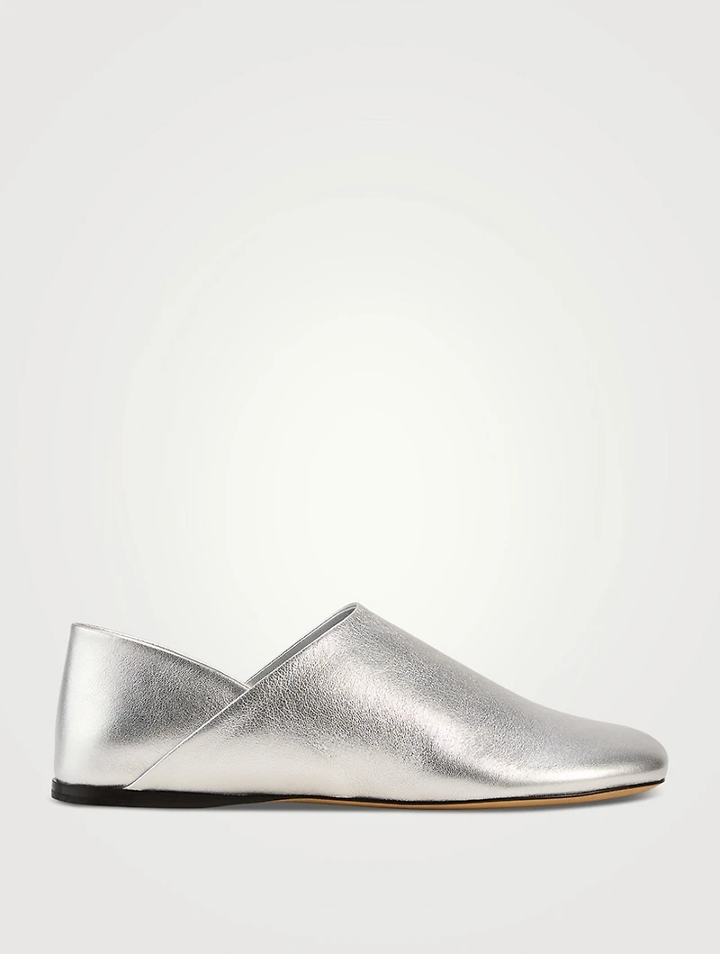 Toy Metallic Leather Slippers