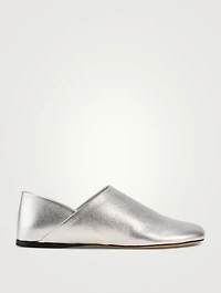 Toy Metallic Leather Slippers
